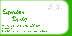 sandor urda business card